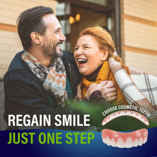 2 Pack,Cosmetic Teeth,Comfortable Upper jaw Denture,Protect Your Teeth and Regain Confident Smile,One Size Fits Most